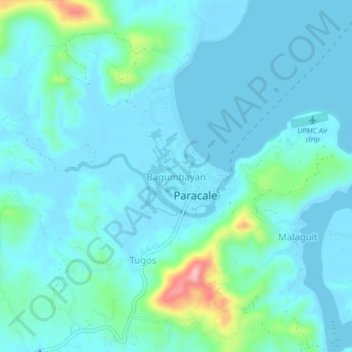 Mapa topográfico Bagumbayan, altitud, relieve
