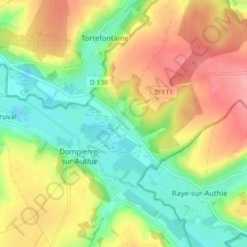 Mapa topográfico Rapechy, altitud, relieve