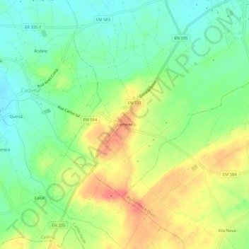 Mapa topográfico Lemede, altitud, relieve