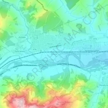 Mapa topográfico Il Fiume, altitud, relieve