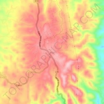 Mapa topográfico Lugo, altitud, relieve