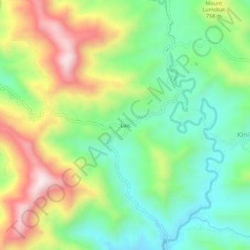 Mapa topográfico Lais, altitud, relieve