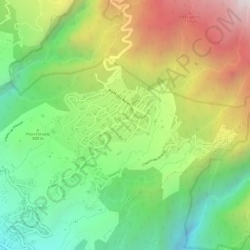 Mapa topográfico Le Tevelave, altitud, relieve