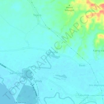 Mapa topográfico Campina, altitud, relieve