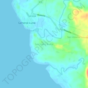 Mapa topográfico San Isidro Ibaba, altitud, relieve