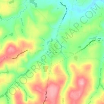 Mapa topográfico Thorpdale, altitud, relieve