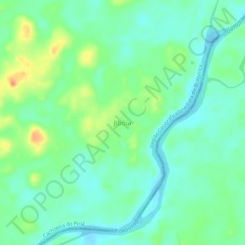 Mapa topográfico Jibóia, altitud, relieve
