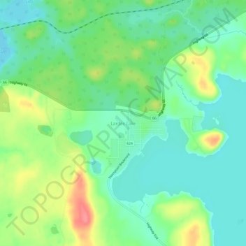 Mapa topográfico Larder Lake, altitud, relieve