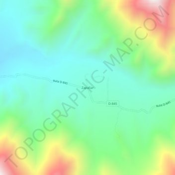 Mapa topográfico Zapallar, altitud, relieve