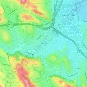 Mapa topográfico Saranap, altitud, relieve