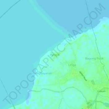 Mapa topográfico Aplaya, altitud, relieve