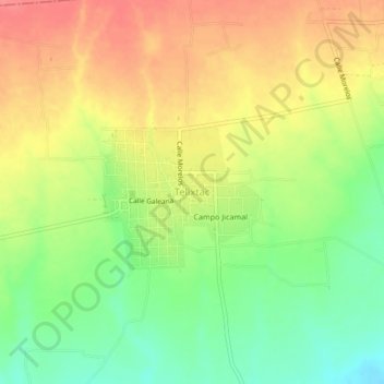 Mapa topográfico Telixtac, altitud, relieve