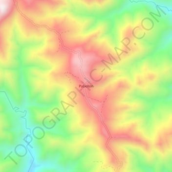 Mapa topográfico Pabellon, altitud, relieve