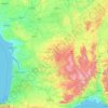 Mapa topográfico Limousin, altitud, relieve