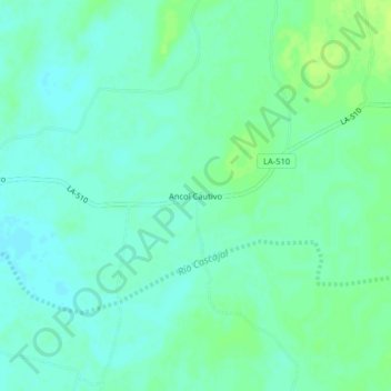 Mapa topográfico Ancol Cautivo, altitud, relieve