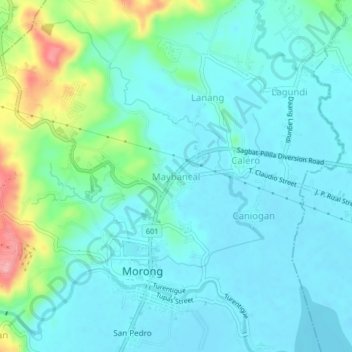 Mapa topográfico Maybancal, altitud, relieve