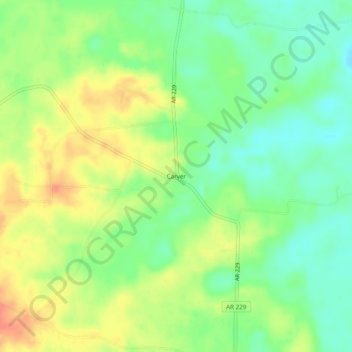Mapa topográfico Carver, altitud, relieve