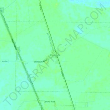 Mapa topográfico Clarkedale, altitud, relieve