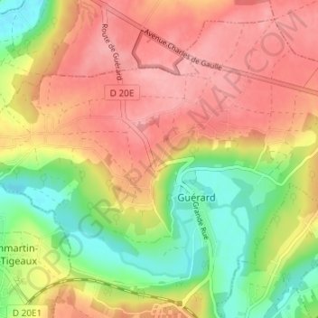 Mapa topográfico Montbrieux, altitud, relieve