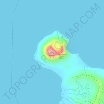 Mapa topográfico Mount Balantoc, altitud, relieve