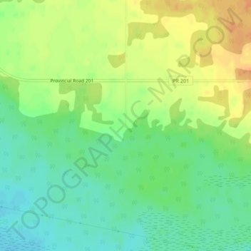 Mapa topográfico Menisino, altitud, relieve