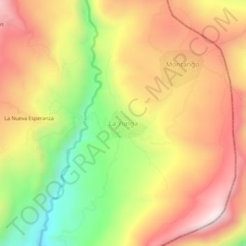 Mapa topográfico La Yunga, altitud, relieve