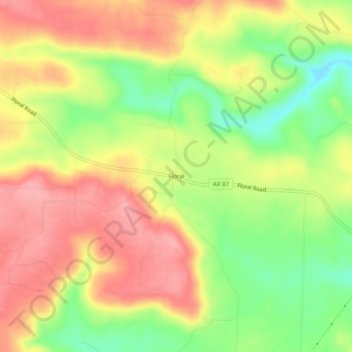 Mapa topográfico Floral, altitud, relieve