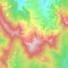 Mapa topográfico Kumaon, altitud, relieve