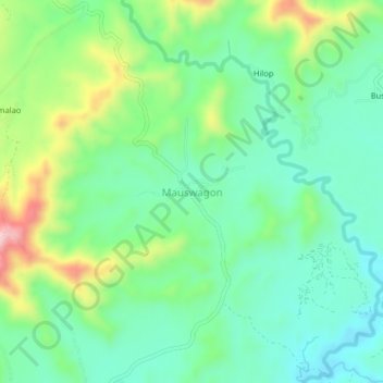 Mapa topográfico Mauswagon, altitud, relieve