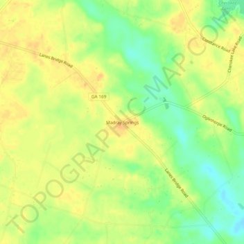 Mapa topográfico Madray Springs, altitud, relieve