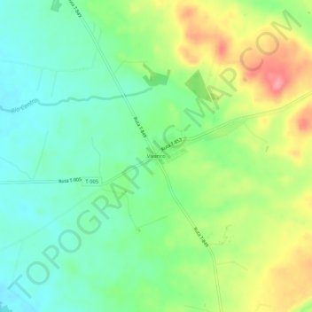 Mapa topográfico Vivanco, altitud, relieve