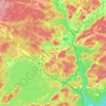 Mapa topográfico Onaping, altitud, relieve