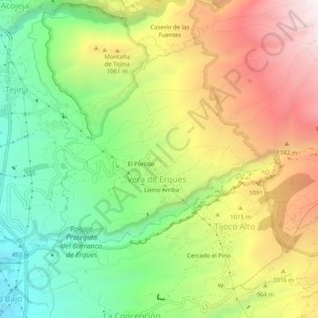 Mapa topográfico La Vista, altitud, relieve