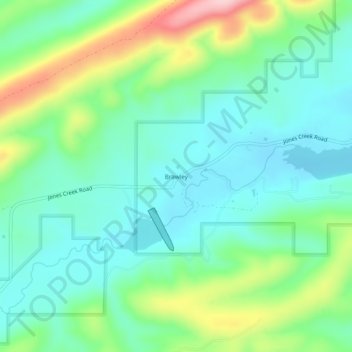 Mapa topográfico Brawley, altitud, relieve