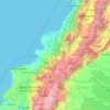 Mapa topográfico Nariño, altitud, relieve