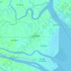 Mapa topográfico Go Cong, altitud, relieve