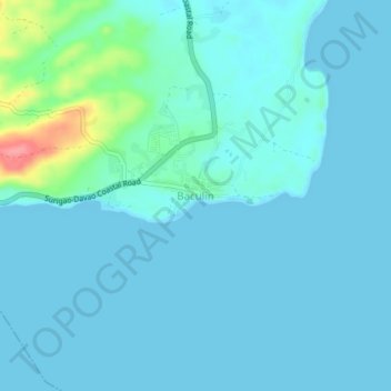 Mapa topográfico Baculin, altitud, relieve