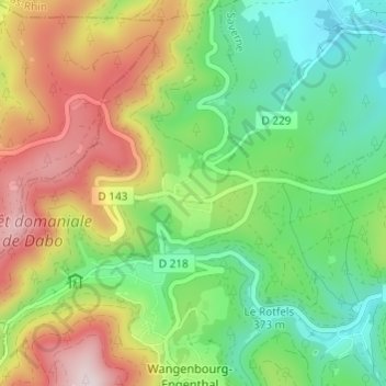 Mapa topográfico Obersteigen, altitud, relieve
