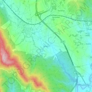Mapa topográfico Bustelo, altitud, relieve
