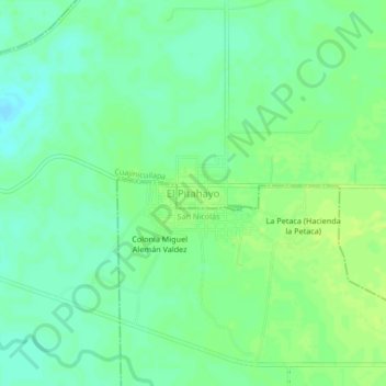 Mapa topográfico El Pitahayo, altitud, relieve