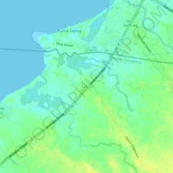 Mapa topográfico Taloc, altitud, relieve