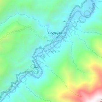 Mapa topográfico Old Tinglayan, altitud, relieve
