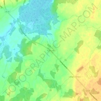 Mapa topográfico Frankville, altitud, relieve