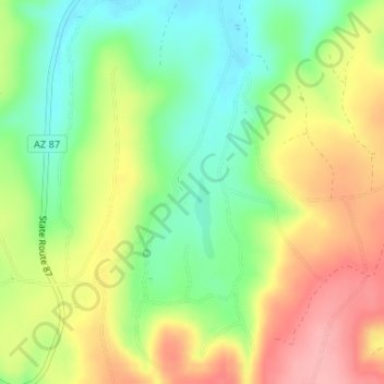 Mapa topográfico Long Valley, altitud, relieve