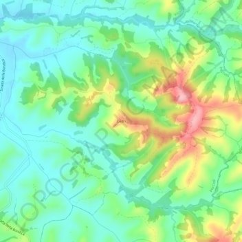 Mapa topográfico Cedri, altitud, relieve