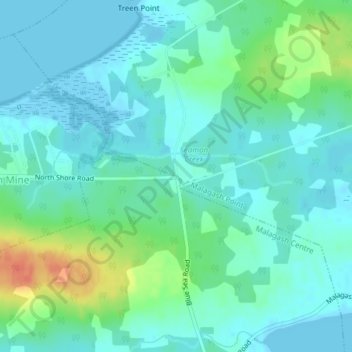 Mapa topográfico Blue Sea Corner, altitud, relieve