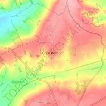 Mapa topográfico Great Rollright, altitud, relieve
