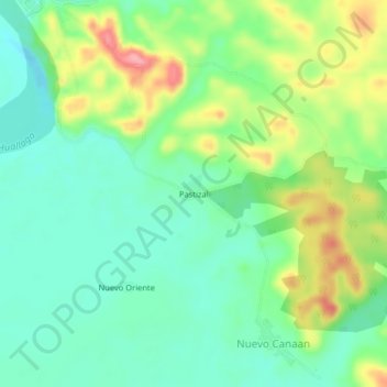 Mapa topográfico Pastizal, altitud, relieve