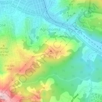 Mapa topográfico Morro da Companhia, altitud, relieve