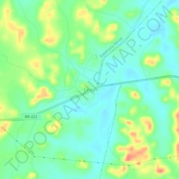 Mapa topográfico Leite, altitud, relieve